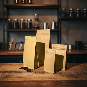 ถุงซิปล็อคย่อยสลายได้ทางชีวภาพยี่ห้อ Tengfei พร้อมซีลกันน้ำ ผลิตจากกระดาษคราฟท์ พิมพ์โลโก้ได้ตามต้องการ ขนาด 15x22+4 - Product Image 1