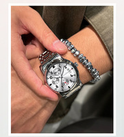 Jam Tangan Pria Bisnis Trendi Sederhana Fashion Kasual Paduan Logam Serbaguna untuk Aktivitas Sehari-hari, Hadiah, Quartz 39mm Jarum Penunjuk, Impor