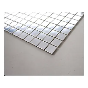 20X20X4MM  24K real white gold flat glass mosaic tile for luxury  wall mosaic art decor
