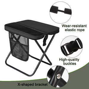 Tabouret pliable portable Mydays pour l'extérieur avec poche en filet et sangle de transport pour la pêche, la chasse, la randonnée et le <span class=keywords><strong>camping</strong></span> - Product Image 2