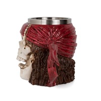Mug en résine 3D Crâne de pirate 300 ml personnalisé en gros avec mug à bière créatif en acier inoxydable pour cadeaux fantaisie et décoration d'Halloween