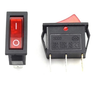 Công tắc bật tắt dạng rocker hai vị trí 3 chân KCD3-101 có đèn, dùng cho bảng điều khiển ô tô, nút đỏ xanh, công tắc rocker hình vuông T85 SPST - Product Image 5