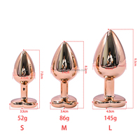 Perles anales en métal cristal en forme de cœur rose or, masseur de prostate, jouet sexuel pour adultes, produits gays pour femmes et hommes