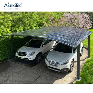 温室种植现代设计车棚波兰德铝凉棚带拱形聚碳酸酯屋顶的车库