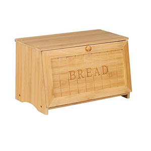 Caja de <span class=keywords><strong>Pan</strong></span> de Bambú para Encimera de Cocina, Contenedor de Almacenamiento de Alimentos de Gran Capacidad con Puerta Frontal Abatible para Panes, Pasteles y Bocadillos - Product Image 1