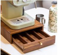 Tiroir à capsules de café en bois d'acacia personnalisé, support de rangement pour capsules Nespresso Vertuo, plateau organisateur, support de rangement pour capsules, capacité de 40 à 60 capsules