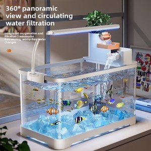Nouveau 2026 Cylindre de filtration pour aquarium, de bureau, pour salon, auto-irrigant, éco-système HD, avec éclairage et filtration d'oxygène, en plastique, pour aménagement aquatique - Product Image 1