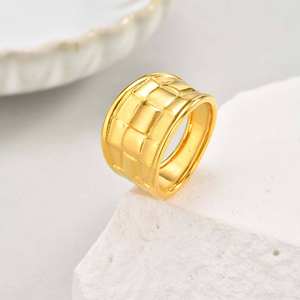 Acero inoxidable que combina con todo de moda simple con chapado en oro de 18 quilates Anillo tejido de mujer de moda <span class=keywords><strong>OUSLY</strong></span> Uso diario - Product Image 3