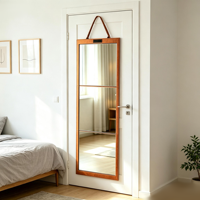 Miroir sur pied pliable en acrylique, avec sac de rangement en tissu, miroir à suspendre pour dortoir, appartement, chambre à coucher