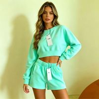 Ensemble sweat à capuche décontracté en pur coton à manches longues, coupe droite, longueur genou, broderie lettres, style européen et américain, personnalisé, transfrontalier