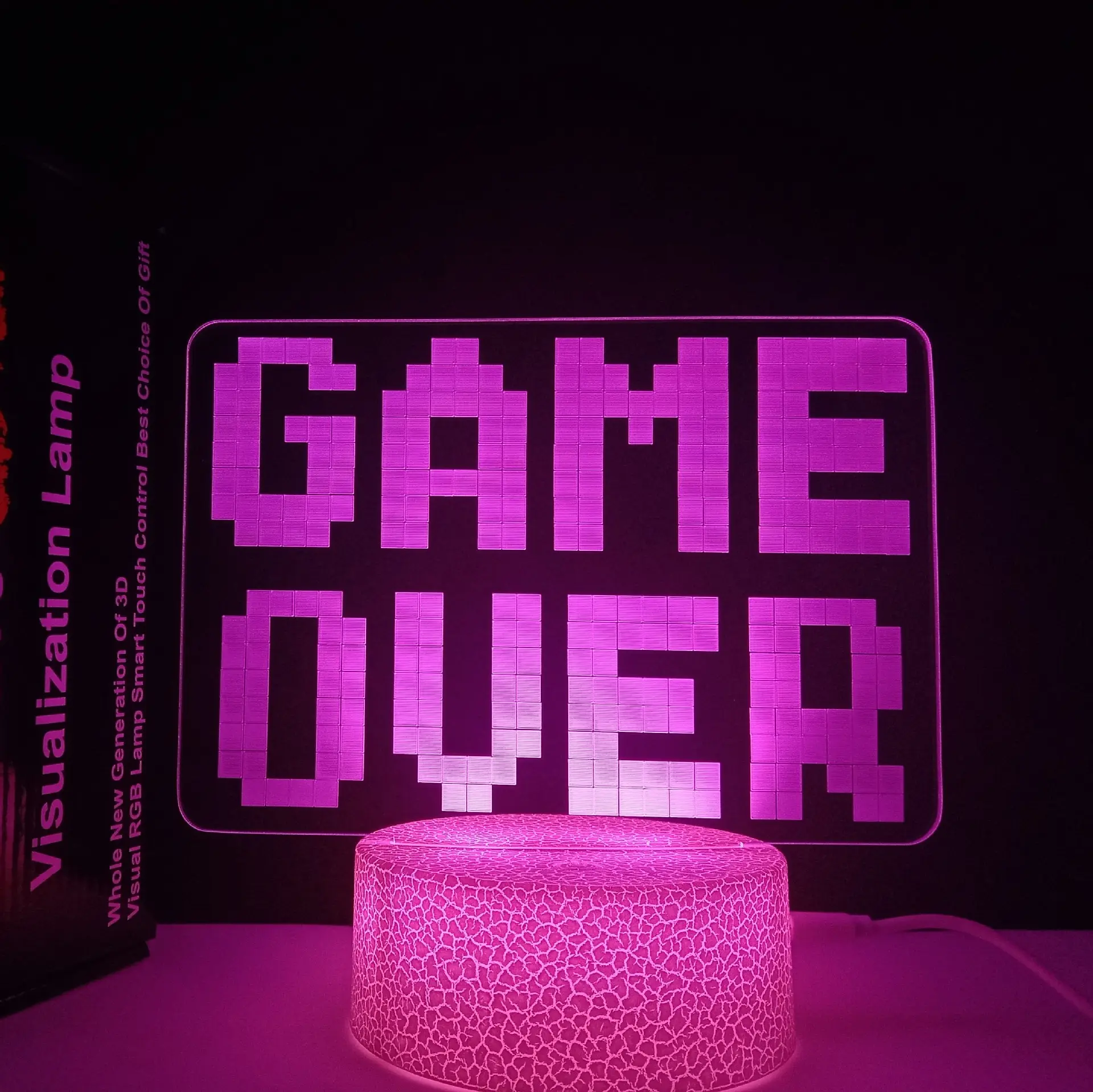 Gamepad Joystick oyun üzerinde 3D Illusion lamba ofis konferans odası masası dekor oyun gece işık ile 7 renkler değiştirilebilir Nightlight oyuncaklar hediyeler