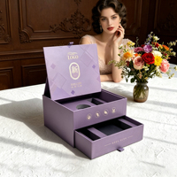 Boîte cadeau personnalisée créative recyclable rigide à double couche avec fermeture magnétique pour cosmétiques et compléments alimentaires, ouverture à clapet de qualité supérieure
