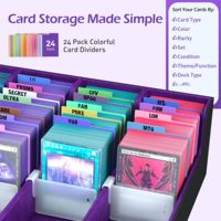 Caja de almacenamiento de Cartas coleccionables de 4 filas 3200 +, soporte organizador de tarjetas con 24 divisores TCG Magic Commander Deck Playing Cards Deck Box