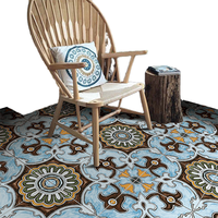 Azulejos de Cerámica Pintados a Mano de Estilo Nórdico Retro, 300x300, Clásicos y Sencillos para Apartamentos, Villas, Restaurantes y Baños