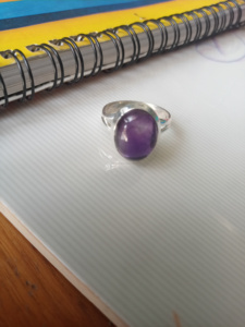 Anillo de Plata de Ley 925 con Gema de Amatista Natural de Corte Ovalado, de Alta Calidad, para Regalo de Boda o Fiesta para Ella - Product Image 3