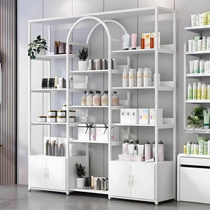 Tùy Chỉnh Vẻ Đẹp Cửa Hàng Cửa Hàng Mỹ Phẩm Giá Kim Loại Khung Mua Sắm Siêu Thị Kệ Trang Điểm Hiển Thị Tường Kệ - Product Image 2