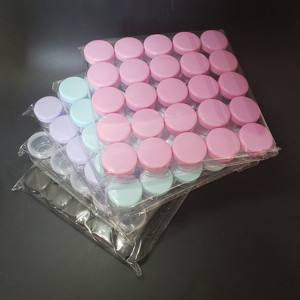 Contenedor redondo de plástico para cosméticos, bote pequeño de plástico colorido con bolsa OPP, 3g, 5g - Product Image 2