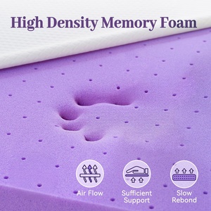 Surmatelas en mousse à mémoire de forme en gel haute densité ventilé pour soulager les maux de dos, avec housse amovible douce - Product Image 2