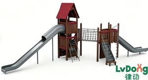Série de jeux d'extérieur en bois massif pour maternelles et parcs communautaires, équipement de terrain de jeu en bois écologique et durable - Product Image 2