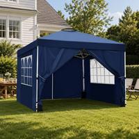 Tente à auvent Oxford facile à monter 3x3 avec structure en fer, usage commercial simple, intérieur/extérieur, imperméable, protection UV, pliable, toutes saisons, pour fêtes