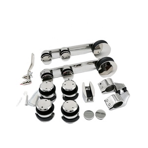 Phòng tắm bánh xe Bộ dụng cụ theo dõi màn hình hệ thống cổng Phụ kiện bao vây Con lăn phù hợp tắm Tempered Glass cửa trượt phần cứng - Product Image 1