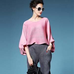 Venta caliente <span class=keywords><strong>Casual</strong></span> de <span class=keywords><strong>moda</strong></span> urbana elegante mujeres plisada ropa plus tamaño superior - Product Image 5