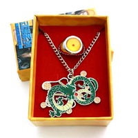 Ensemble de 2 bagues de cosplay DBZ, ensemble cadeau, accessoires de bijoux de mode, anime, dessin animé, Goku, boule de cristal, collier et bague en alliage