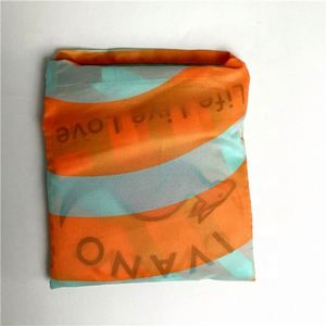 เสื้อยืดไนลอนกระเป๋านักช้อปแบบซับลิเมชันพิมพ์ลายดิจิตอลกระเป๋าพับได้พร้อมกระเป๋าขนาดเล็กด้านใน - Product Image 6