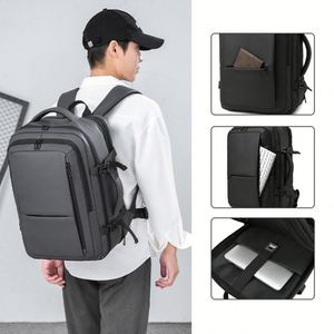 Sac à dos noir personnalisé avec logo d'entreprise, sac à dos intelligent pour homme, sac à dos de luxe imperméable pour étudiant, sac à dos de voyage, sac à dos pour ordinateur portable - Product Image 2