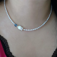 Nouvel ensemble collier et boucles d'oreilles en cuivre Dopamine Fine Fashion 2026, perle baroque naturelle extraterrestre, petit pendentif poisson, cadeau sportif pour femme