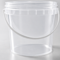 Seau transparent avec couvercle, seau rond transparent avec poignée de transport pour le rangement à domicile, le jardin et l'atelier