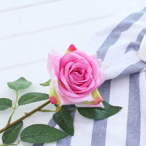 Nouveau design têtes simples populaires bord brûlé rétro rose fleur artificielle pour la partie de la maison de mariage décorative - Product Image 3