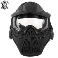 Masques intégraux de protection pour le tir à l'arc CS, casque noir pour le combat, accessoires de masquage pour le paintball et le tir à l'arc