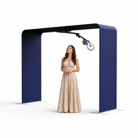 Cabine photo 360 degrés aérienne Sky, anneau lumineux rotatif, capacité pour 15 personnes, avec étui de vol, prend en charge le
