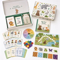 Kit d'apprentissage des langues pour enfants sécurisé : Jeu de cartes flash bilingues, jeu de société, cartes à tourner, cartes d'association – Allemand et Français