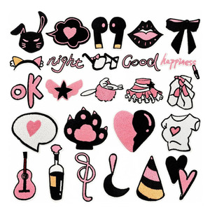 Nuevo hierro en bordado lindo negro Rosa gato pata arco boca <span class=keywords><strong>guitarra</strong></span> Ok parche para Decoración - Product Image 1