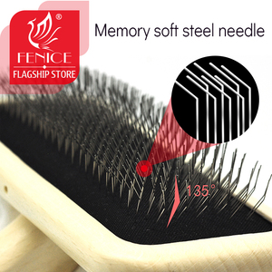 Fácil de usar con mango de madera Durable mascotas perro gato limpieza Dematting cepillo del peine - Product Image 4