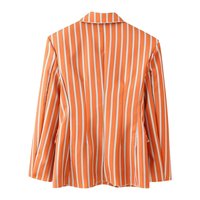 Blazer femme 2026, nouvelle veste de costume décontractée à rayures et revers effilochés, style rétro, à manches longues