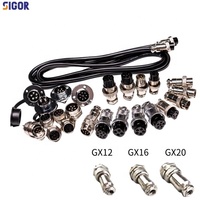 كابل محول طيران GX16/GX20/GX12 بـ 2-10 دبابيس ذكر/أنثى، مقاوم للماء بمعيار IP44، مصنوع من سبائك الزنك المطلية، للاستخدامات الإلكترونية