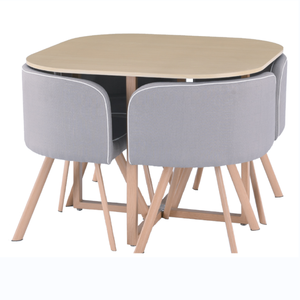 Bộ bàn ăn thiết kế đơn giản, chân kim loại, ghế ăn bằng vải, dành cho <span class=keywords><strong>4</strong></span> người - Product Image 2