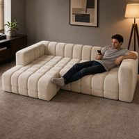 Canapé modulaire en forme de L, doté d'un tissu de haute qualité et d'un design autoportant, personnalisable comme un canapé compact pour salon