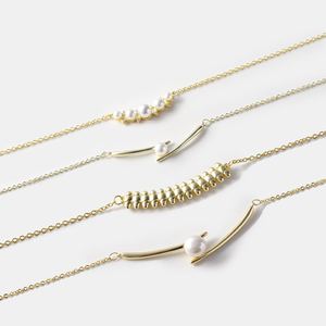 Moda collane in pietra naturale gioielli per donna collana in argento sterling s925 placcato oro cz ragazza e ragazzo - Product Image 6