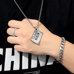 Hipster Fashion Punk Street <span class=keywords><strong>Rock</strong></span> Hip Hop lungo maglione catena accessori personalità della moda collana a nastro retrò per uomo donna - Product Image 5