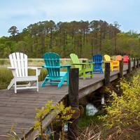 Chaise Adirondack en polyéthylène haute densité, chaise Adirondack en résine, banc en bois pour l'extérieur