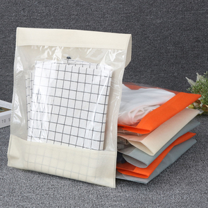 Non Woven Garment Bags Snap Button Flip Apparel Packaging Bags Transparent Window T-shirt Storage Pouches Custom Logo - Product Image 3