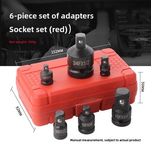 6-Piece Set Red Box Pneumatic Socket Head 1/2 & 3/4 Inch Auto Repair <b>Tool</b> Heavy-Duty Blackened Conversion Heads 1 6-piec - Product Image 2