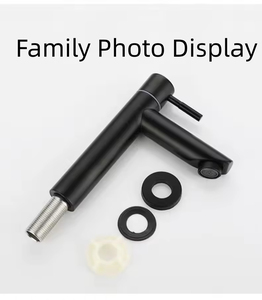 Grifo de Lavabo Moderno de Acero Inoxidable, Monomando, Negro Mate, Cerámico, Ahorrador de Agua, Antisalpicaduras, Sin Plomo, para Uso Doméstico y Comercial - Product Image 5