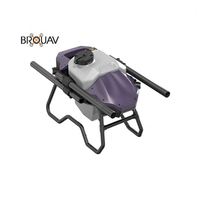 BROUAV Mini Dron agrícola de fibra de carbono 16L Pulverización de pesticidas UAV con componentes de núcleo de engranaje