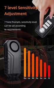 <b>Wireless</b> Bike Lock Anti Theft Siren 4 Modes Waterproof <b>PC</b> Material Easy Installation Bicycle Security for City Bike Road Bike - Product Image 5