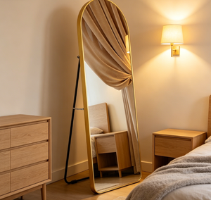 Espejo de Pared Arqueado de Vidrio Templado Hecho a Mano con Bordes Reforzados para Mayor Seguridad, Decoración de Hogar de Lujo Contemporánea 2025, de Cuerpo Entero - Product Image 4